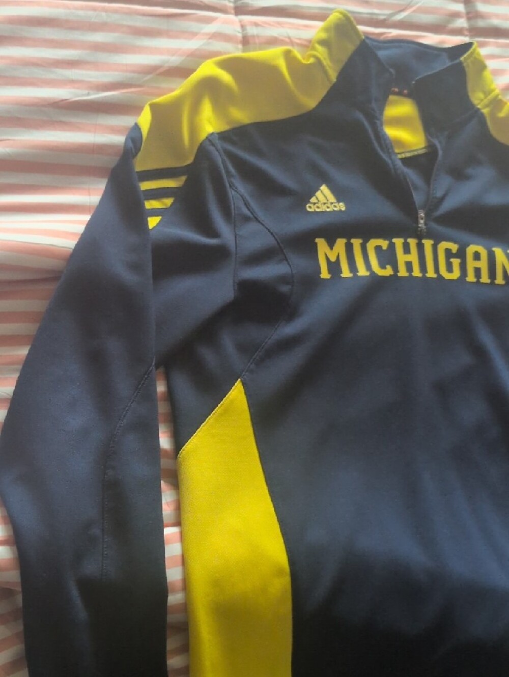 adidas Michigan Navy and Yellow Lightweight Jacket - Picture 2 of 5